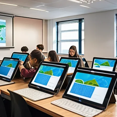 지속가능한 교육을 위한 혁신적인 접근 - **Prompt 1: Global Virtual Classroom for Sustainability**
    "A vibrant, diverse group of teenagers...