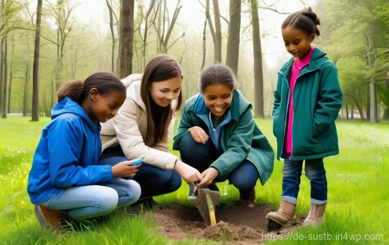 지속가능한 교육을 위한 혁신적인 접근 - **Prompt 2: Hands-On Learning in a Community Garden**
    "A joyful scene of diverse children, aged ...